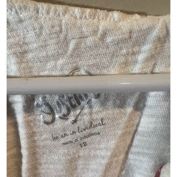 JUSTICE T-SHIRT OFF THE SHOULDER SIZE  12 AMERICAN FLAG SHIMMERING SUPER CUTE!! - Picture 2 of 3